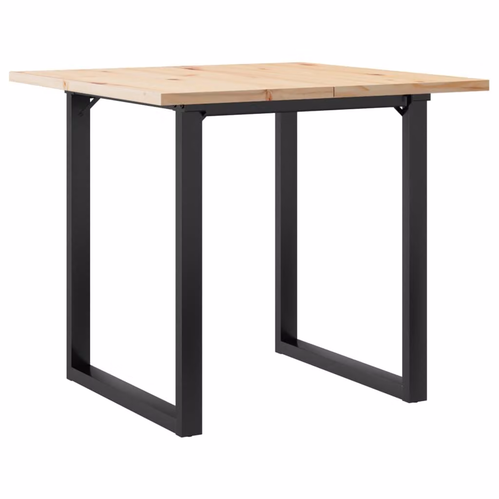 Tavolo da Pranzo Telaio a O 80x80x75,5 cm Legno Pino e Acciaio