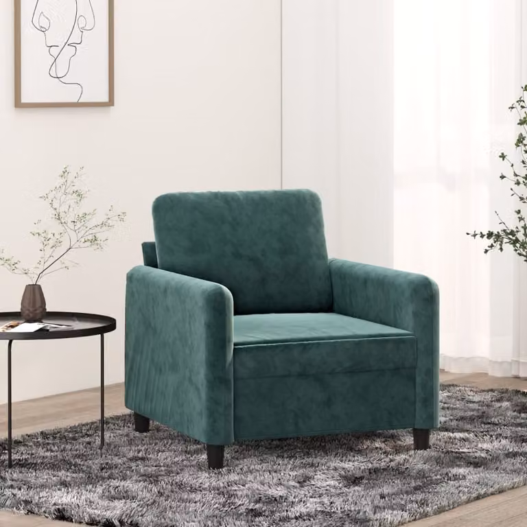 Maison Exclusive - Poltrona verde scuro 60 cm velluto
