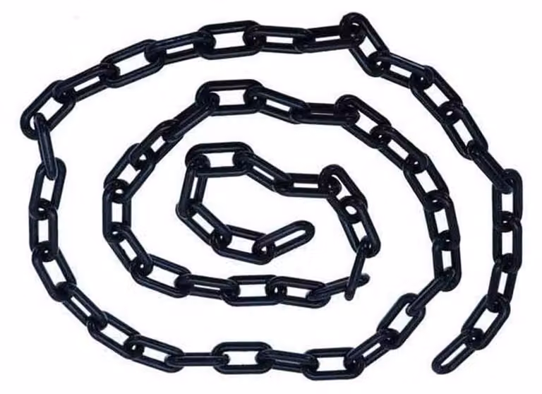 Barriere catena in plastica, 2 metri x 8 mm, colore nero, per parcheggi e giardini