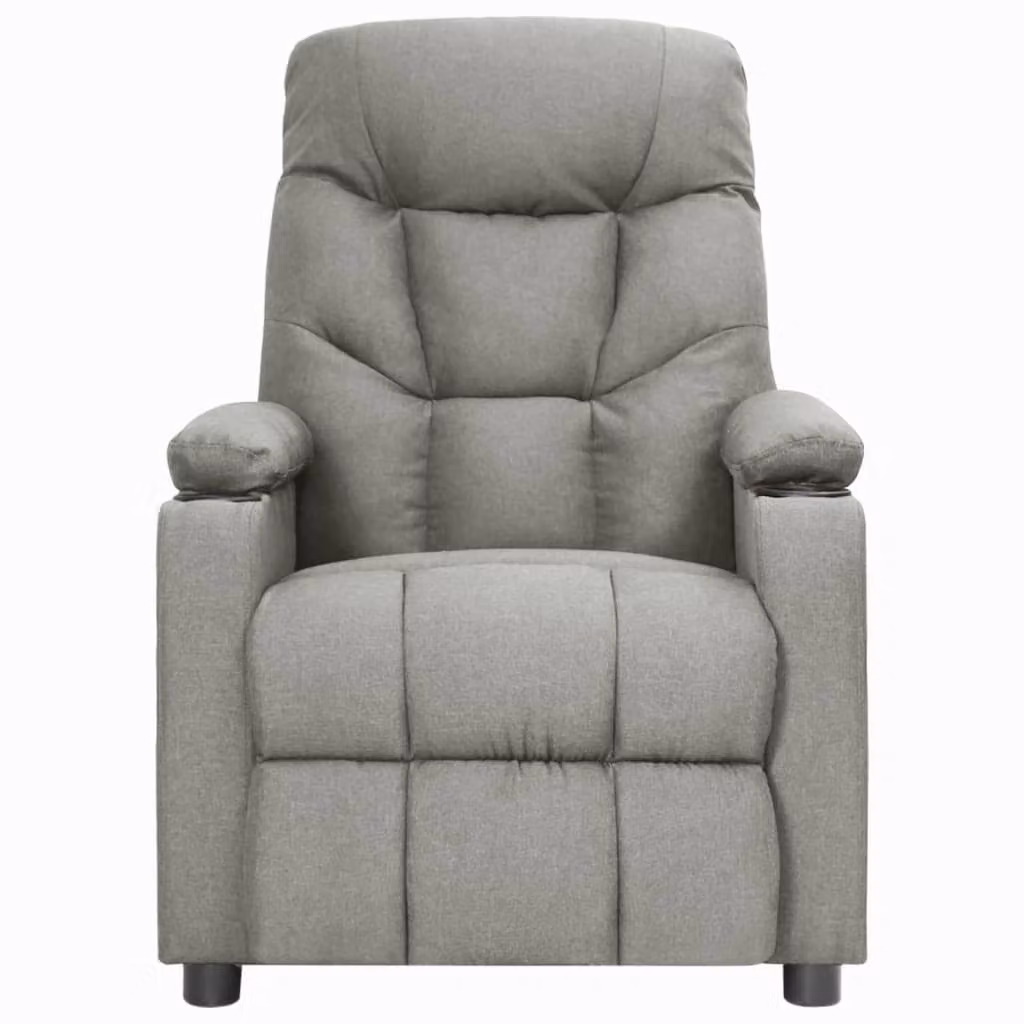 Poltrona Reclinabile in Tessuto Grigio Chiaro