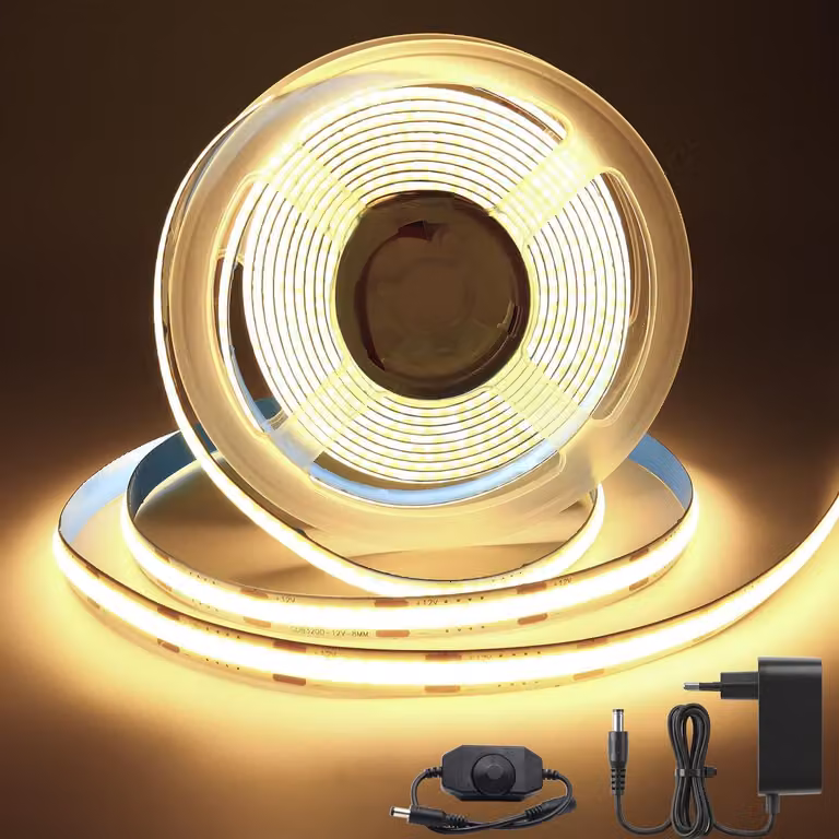 Striscia LED flessibile, alta densità, 3 metri, 320 LED/metro, 960 LED, luce calda, 12V, 3000K, dimmerabile