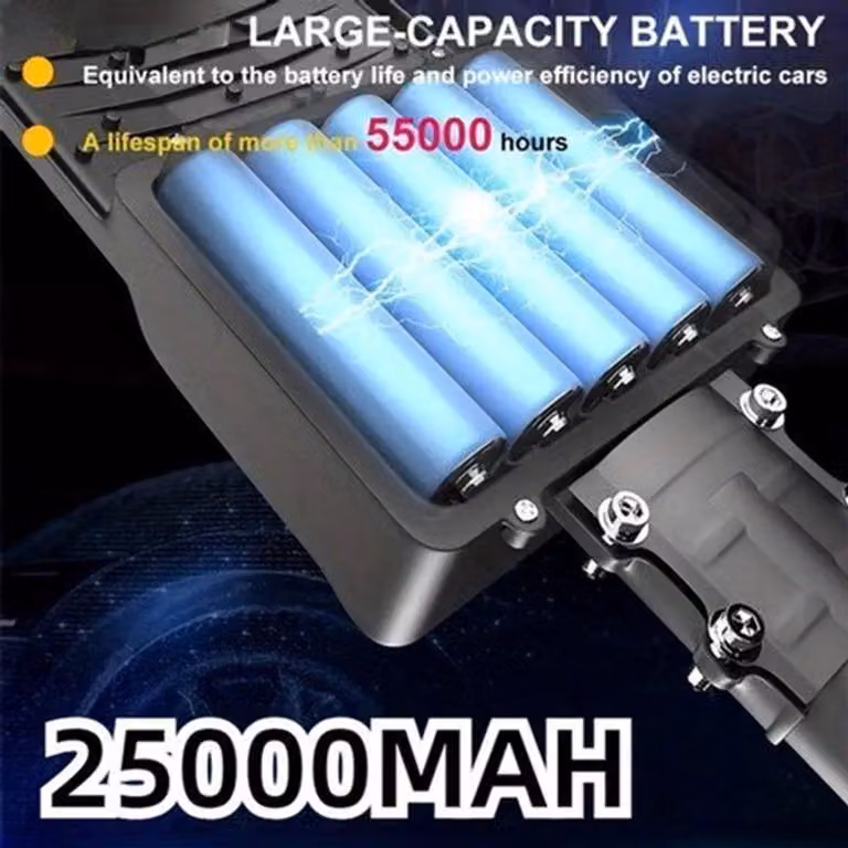 Illuminazione stradale solare: potente faretto LED per esterni, dotato di sensore di movimento e realizzato in alluminio