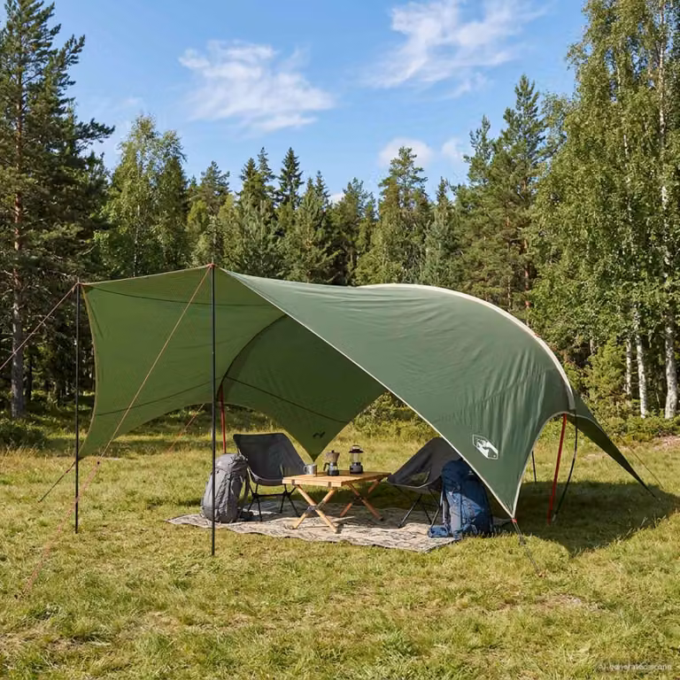 Telo da campeggio impermeabile vidaXL in poliestere Verde L: 690 cm, P: 580 cm, H: 255 cm