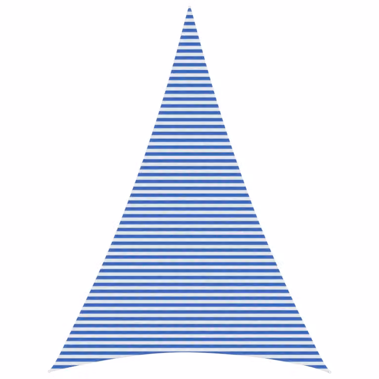 Telo Ombra Triangolare vidaXL in HDPE Blu e Bianco L/P/H: 5 x 7 x 7 m