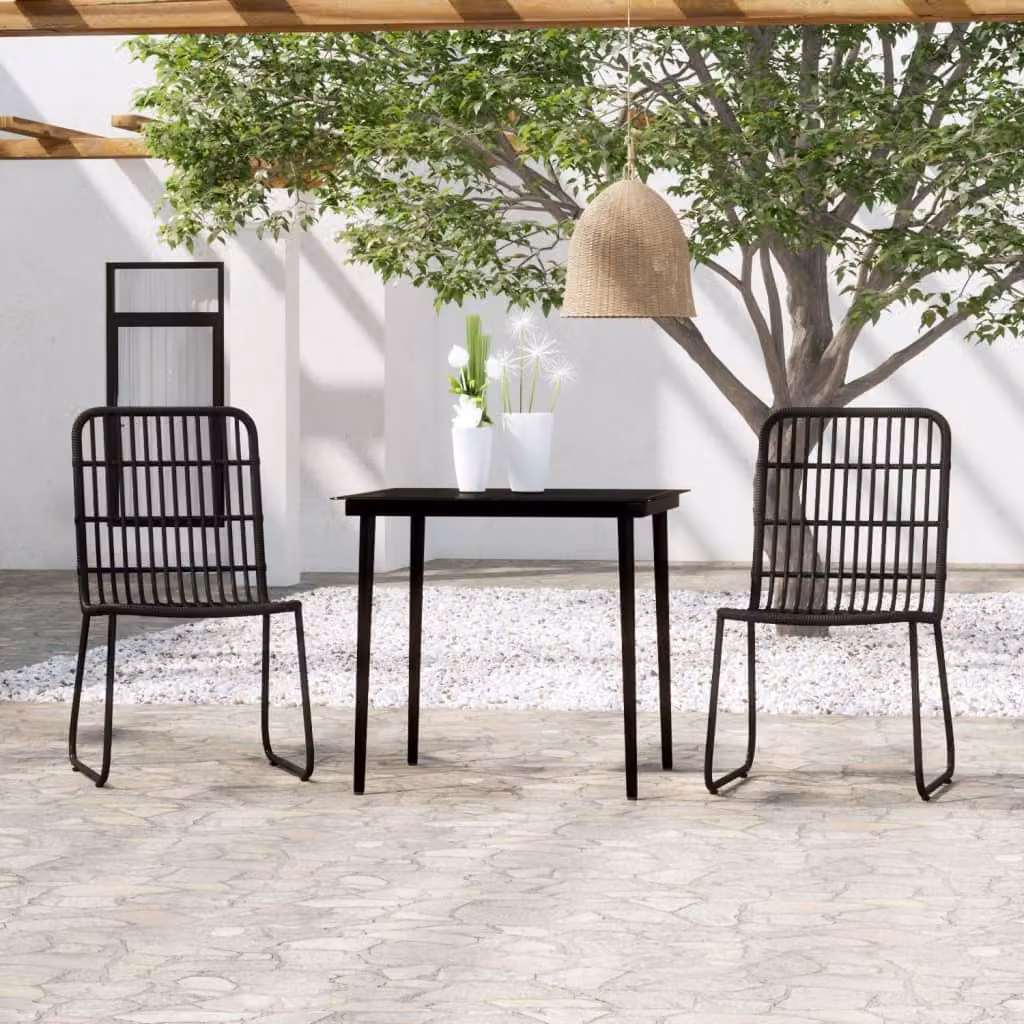 Maison Exclusive - Set da Pranzo da Giardino 3 pz Nero