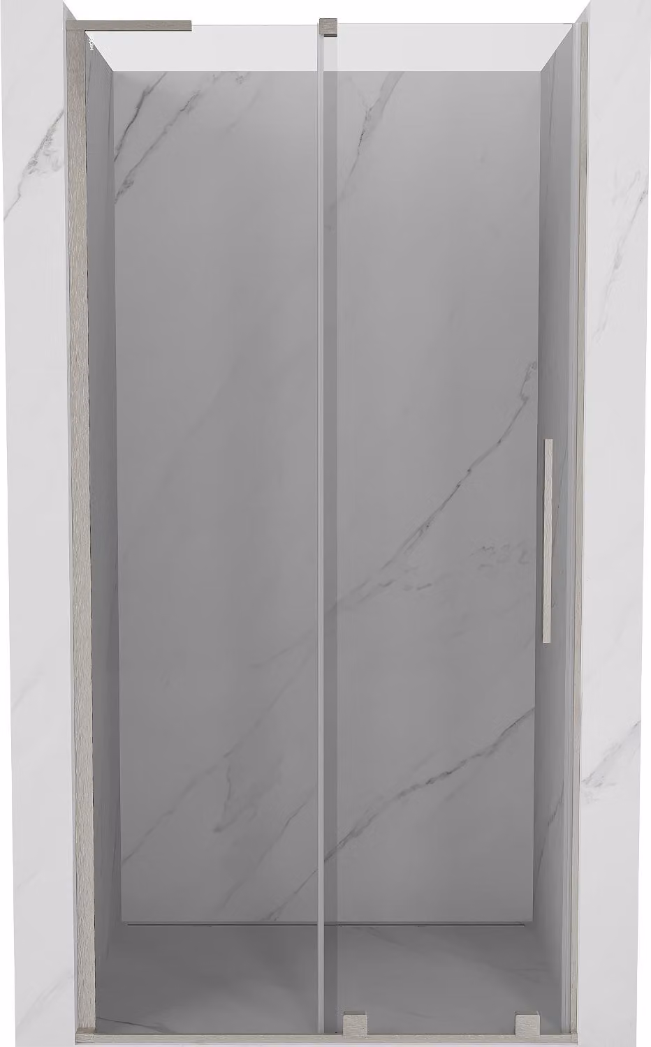 Mexen Velar L porte doccia scorrevoli 90 cm, trasparente, nichel spazzolato - 871-090-003-01-97