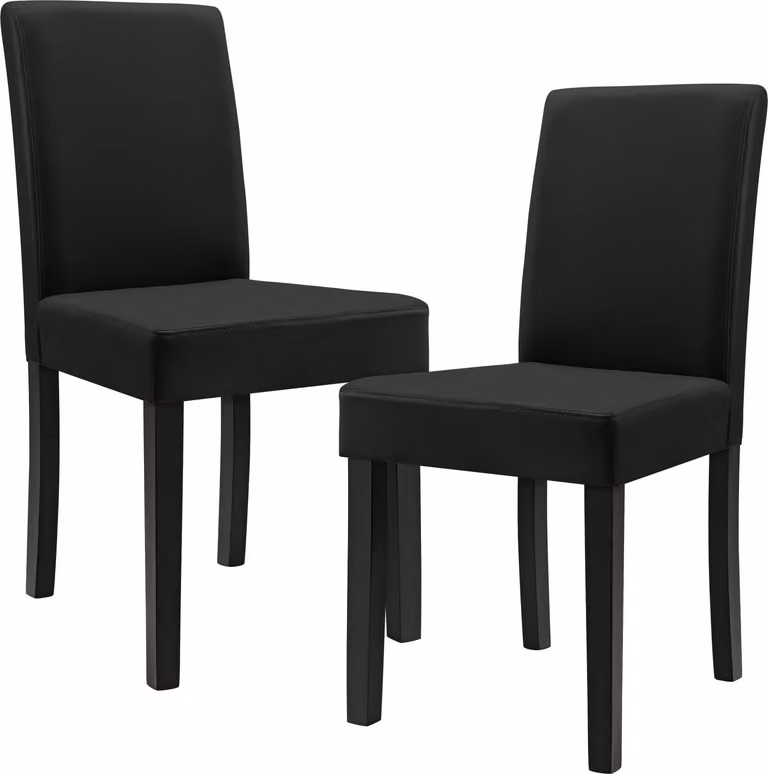 Sedia da pranzo 'Hamburg' set di 2 sedie imbottite in ecopelle gambe in legno nero