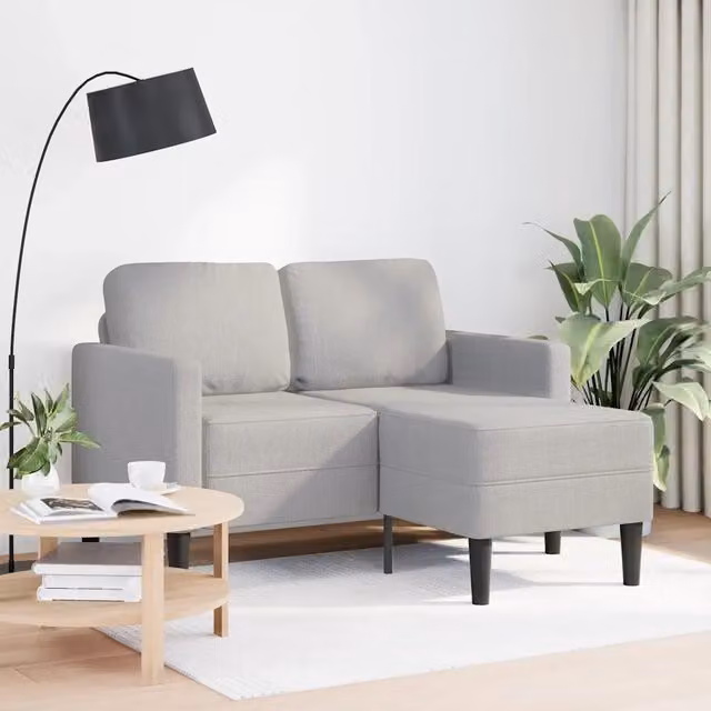 Divano a L con Chaise Lounge vidaXL in Tessuto Grigio Moderno