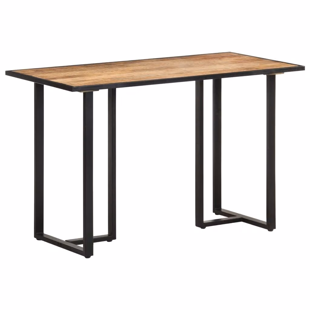 Tavolo da pranzo "Patersberg" in acciaio, legno massiccio nei colori marrone e nero. Dimensioni (L/A) 120x60x76 cm