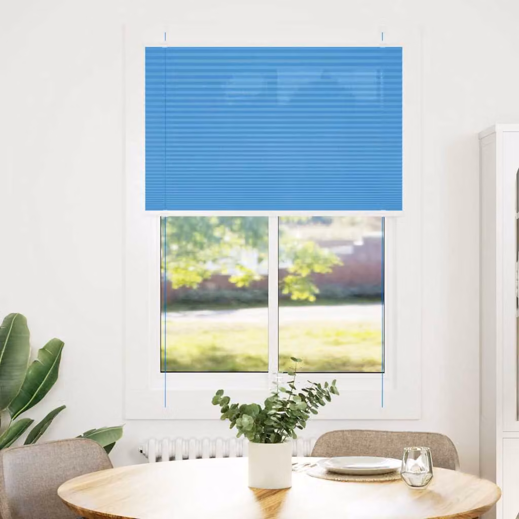 vidaXL Tenda Plissettata Blu 100x150 cm Larghezza Tessuto 99,4 cm