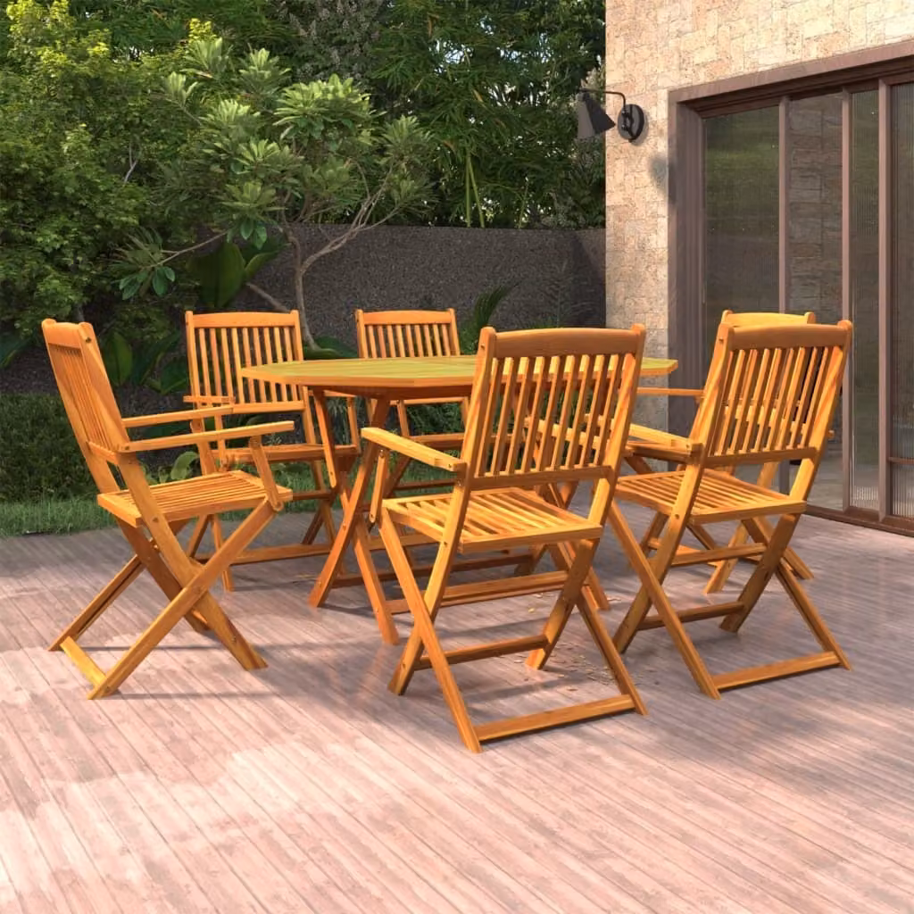 Maison Exclusive - Set da Pranzo per Giardino 7 pz in Legno Massello di Acacia