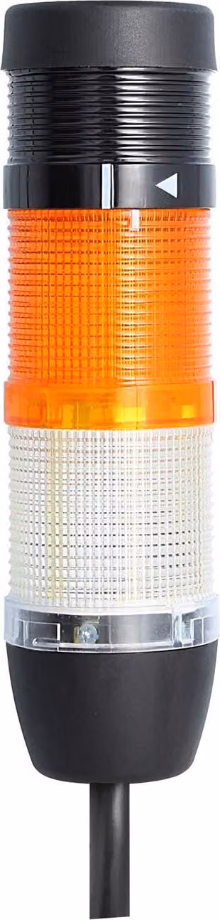 Colonna luminosa STEX24 bianca-gialla, 50 mm, 24 V CA/CC, luce lampeggiante a LED con cicalino, cavo da 10,0 metri, SS50-B2/24 176 Volume