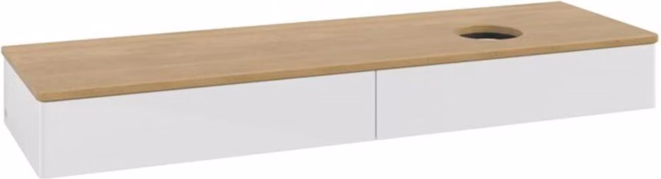 V&B Mobiletto senza struttura frontale - illuminazione Antao 160x50cm, WBP-colore hon. Oa, glo wh. Lac