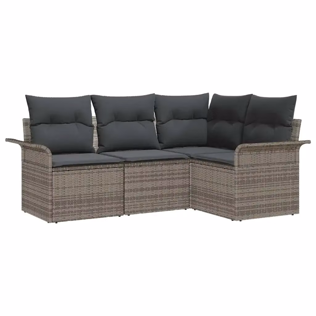 Set Divano da Giardino L-Shape vidaXL Grigio con Cuscini e Struttura in Metallo – 2