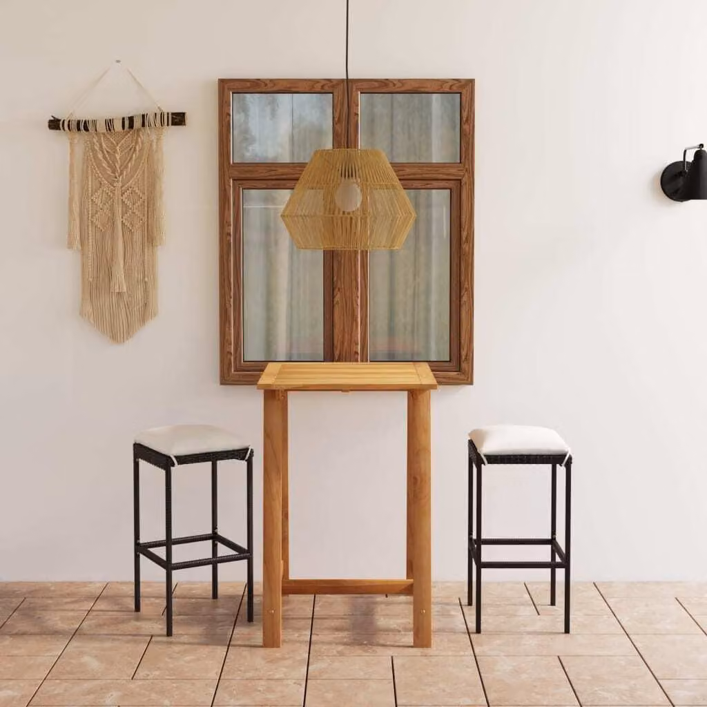 Maison Exclusive - Set da giardino da 3 pezzi con cuscini, nero