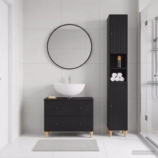 Set di Armadi da Bagno da 2 Pezzi ALKMAAR Nero 3417505