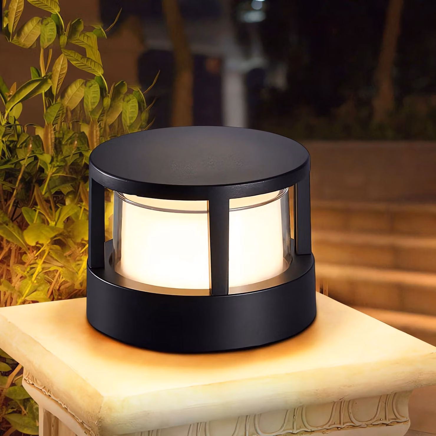 Lampada da esterno Sokkellamp, grado di protezione IP65, 3000K, 15W LED, 720 lumen, alluminio nero, dimensioni 16x10 cm