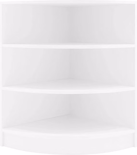 Bancone Angolare da Negozio Bianco LM60 con 3 Ripiani Vetrina Espositiva