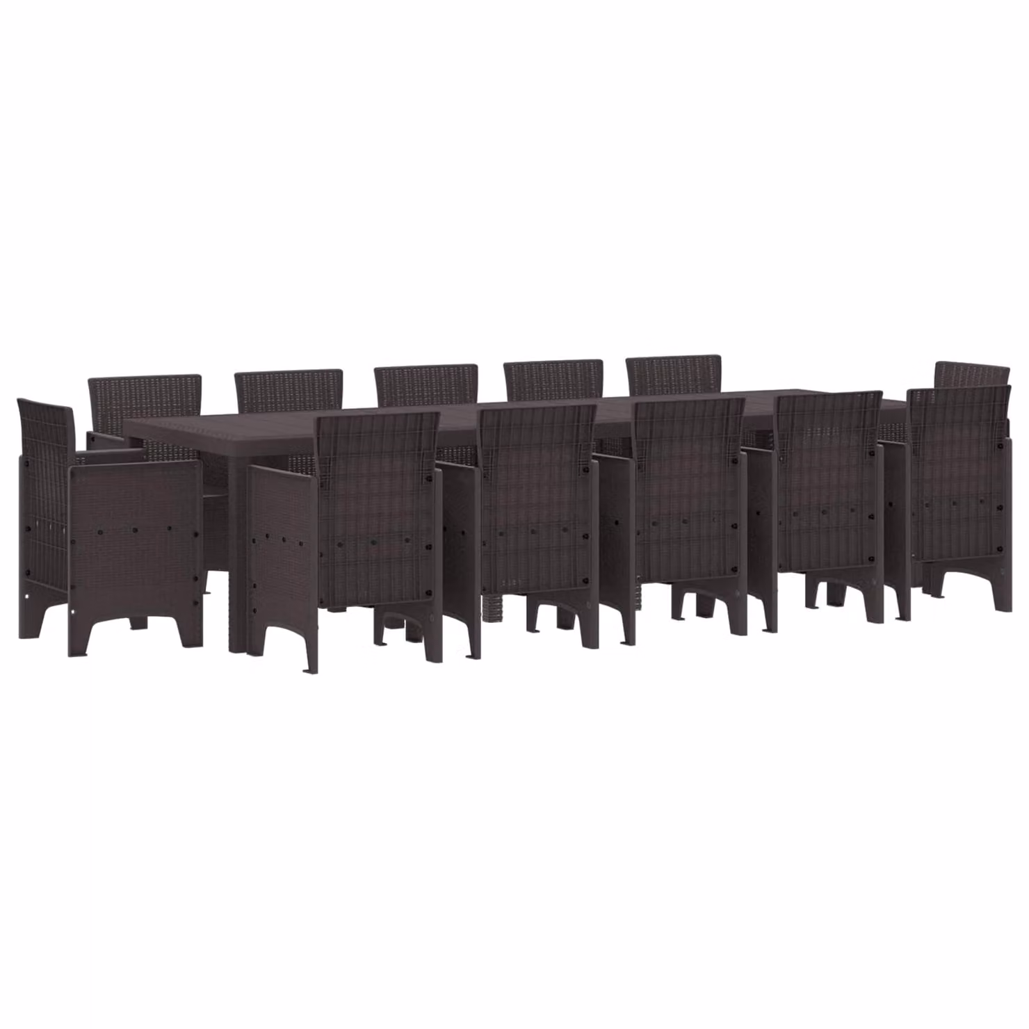 vidaXL Set da Pranzo per Giardino 13 pz Marrone Poly Rattan