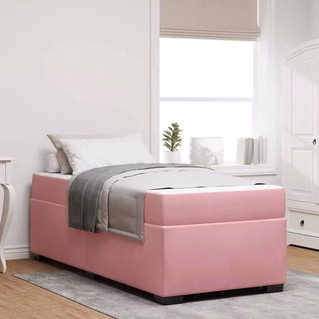 Struttura del letto con materasso-Giroletto Rosa 80 x 200 cm Tessuto 396866