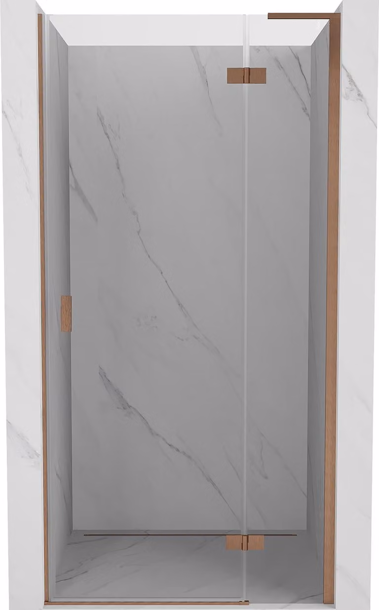 Mexen Mist-H L porta doccia a battente destra 120 cm, trasparente, rame spazzolato - 8A5L-120-000-65-00-P