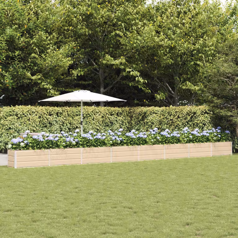 Fioriera vidaXL in acciaio zincato beige L: 770 cm, P: 50 cm, H: 45 cm