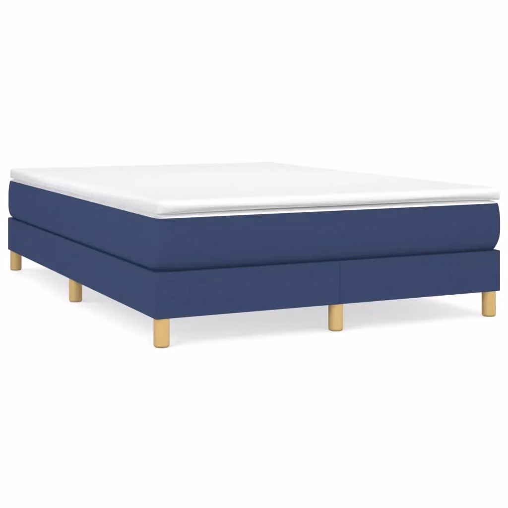Letto Ibrido vidaXL con Materasso Blu e Bianco in Tessuto L: 140 cm, P: 190 cm – 2