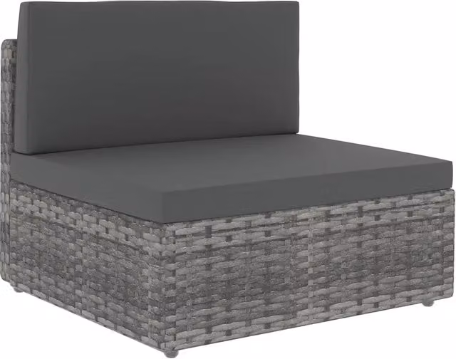 Set Divani da Giardino 5 pz con Cuscini in Polyrattan Grigio 3067172