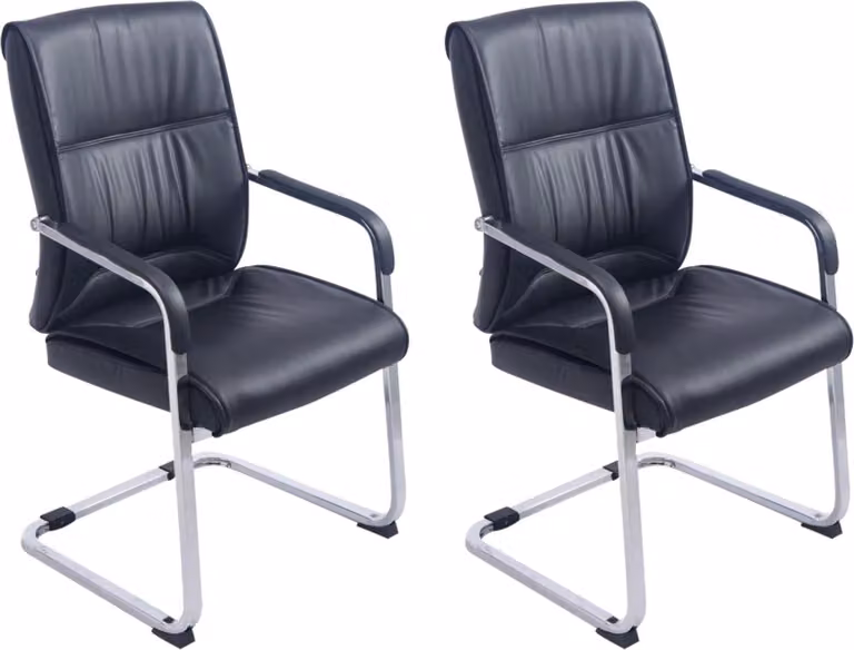 CLP Set da 2 poltrone reclinabili XXL "Anubis" con braccioli, colore nero