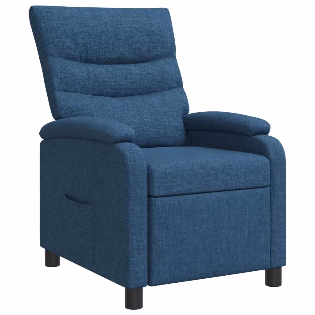 Poltrona reclinabile relax moderna in tessuto blu con braccioli DESIGN IN – 2