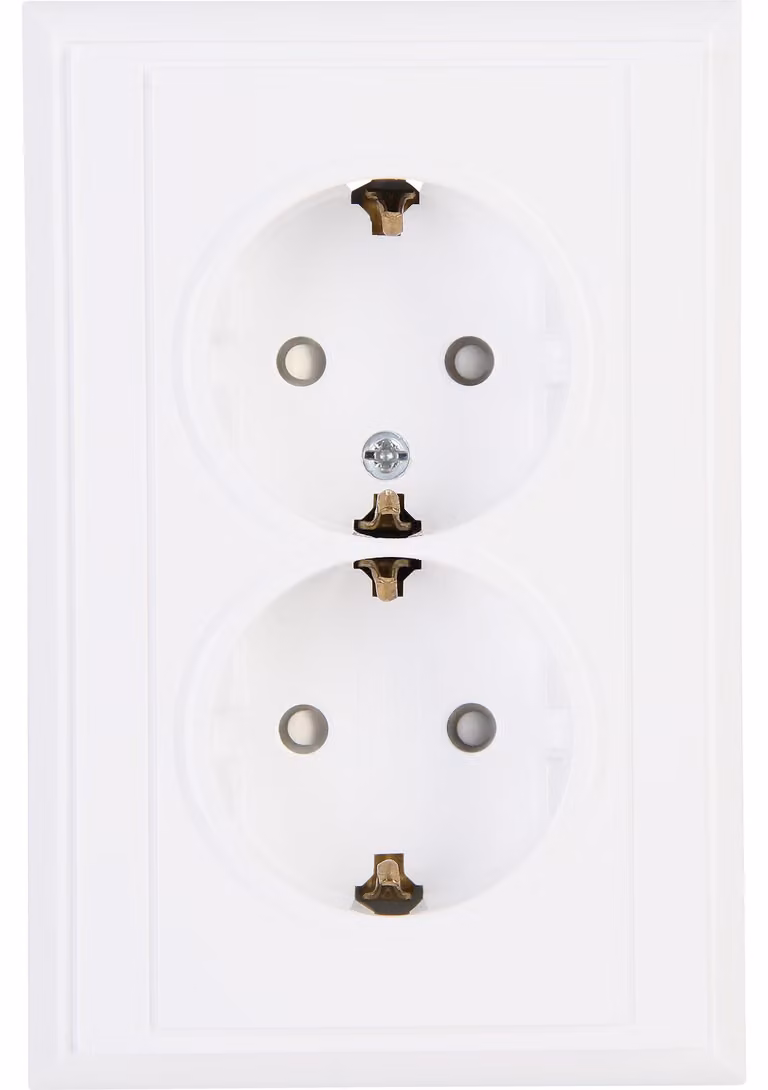 Presa Kopp con contatto di messa a terra, a 2 ingressi MALTA, bianco artico, 927602084