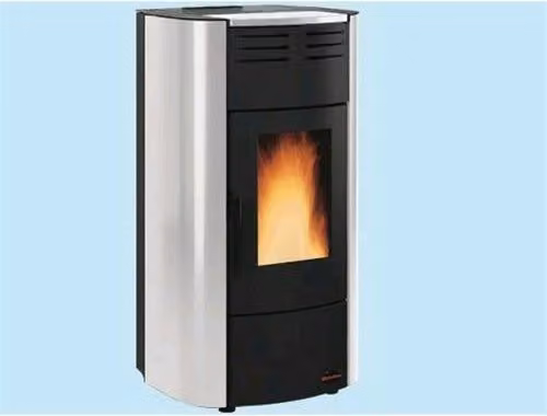Termostufa a pellet La Nordica Raffaella 19 color argento, potenza 18.8 kW, L: 63 cm, P: 62 cm, H: 117 cm