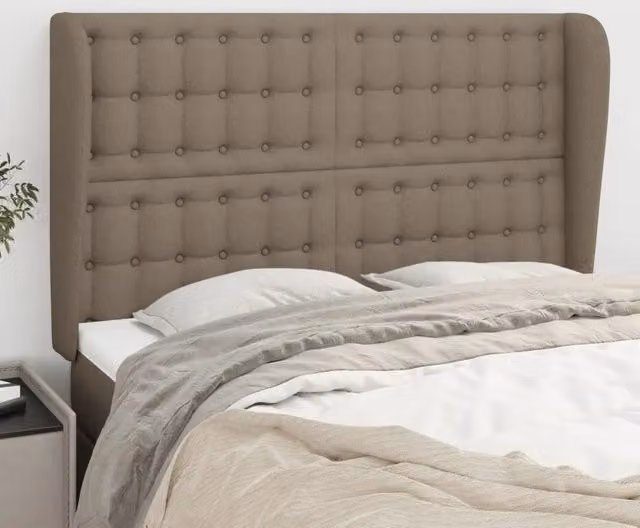 Testiera ad orecchio vidaXL in tessuto beige L: 147 cm, P: 23 cm, H: 118-128 cm