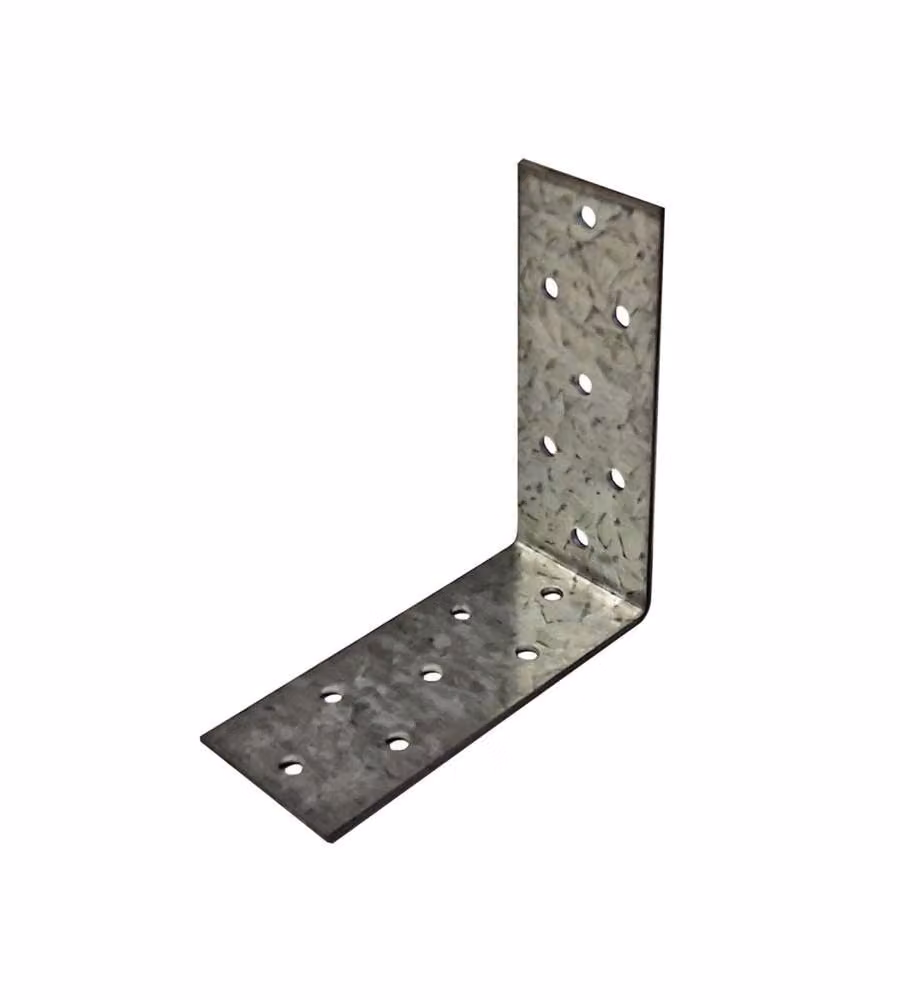 Giunto ad angolo forato Masidef in acciaio zincato argento L/P/H: 14 x 8 x 4 cm, spessore 3 mm