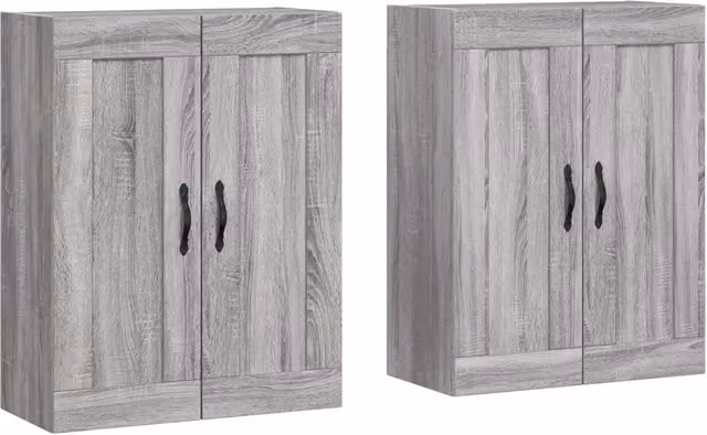 Set di 2 armadietti a parete in legno multistrato e metallo Grigio Sonoma DESIGN IN CFW1391983