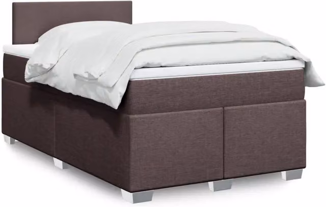 Giroletto a Molle con Materasso Marrone Scuro 120x190cm Tessuto 3288123
