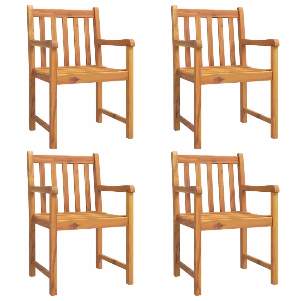 Set di 4 sedie da giardino VIDAXL in legno di acacia marrone con braccioli, L/P/H: 56 x 55,5 x 90 cm – 2