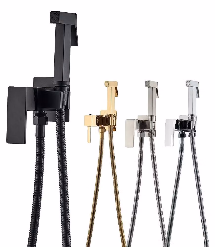 Rubinetto per bidet, realizzato in ottone massiccio resistente, con regolazione dell'acqua calda e fredda, finitura nero opaco