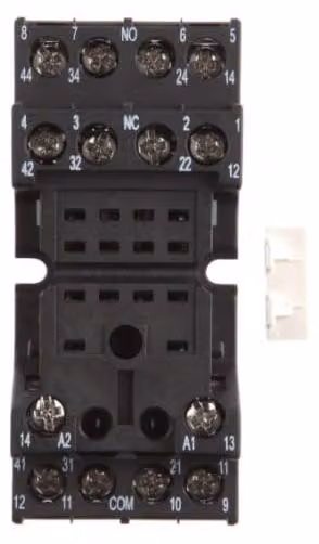 Supporto GZ4, 10A, 300V AC, per R4N, colore nero, con morsetti a vite, da montare su guida o su piastra