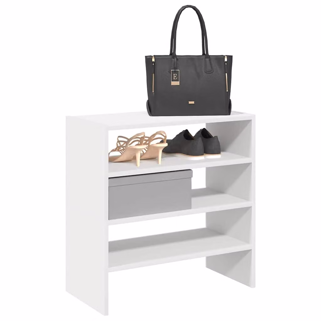 Set di 2 scarpere impilabili vidaXL bianche con ripiani interni, L/P/H: 60 x 30 x 30,5 cm