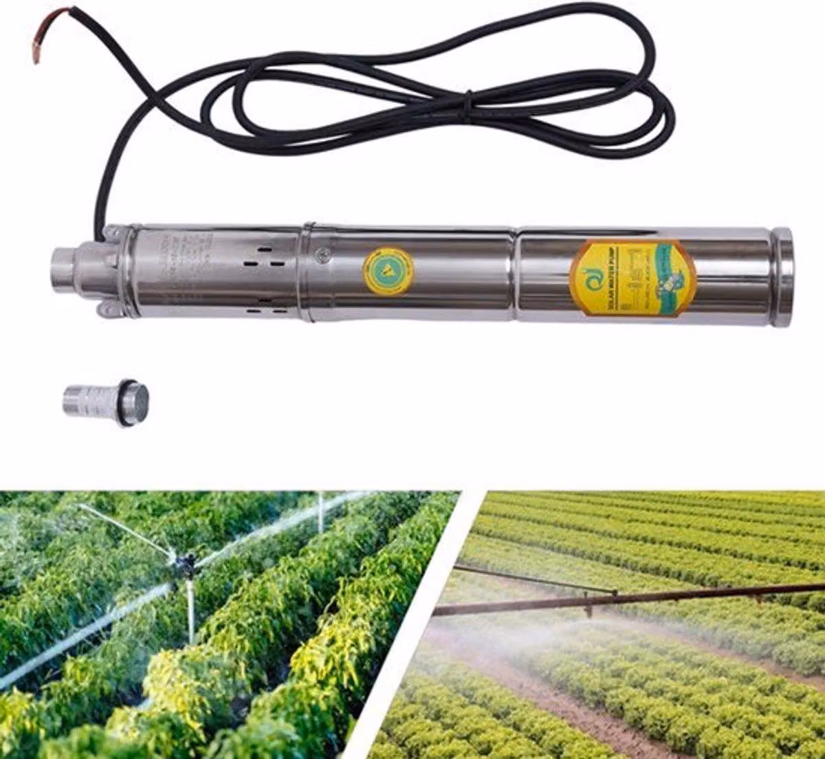 Pompa sommergibile per pozzi profondi - 24V - 370W - Acciaio inossidabile - Ideale per irrigazione e giardinaggio