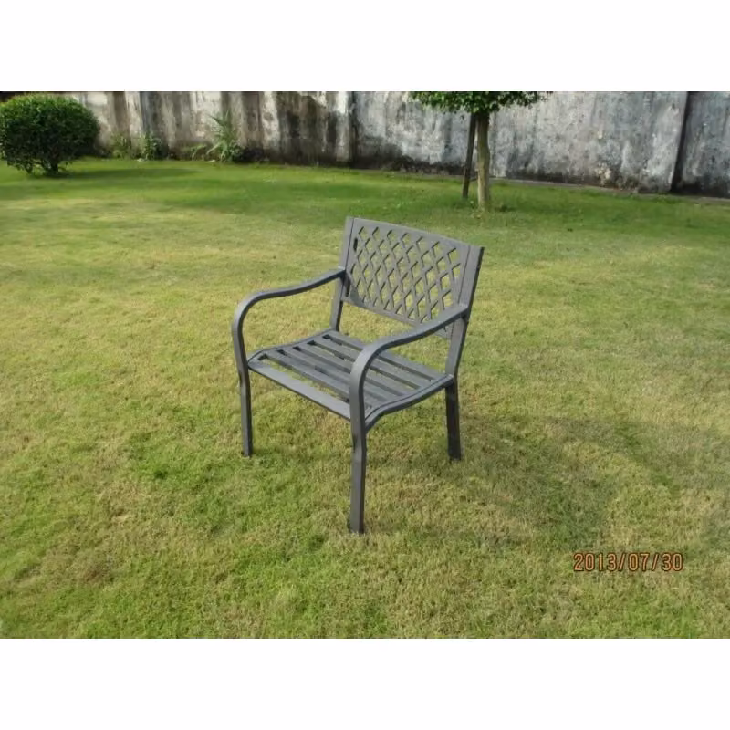 Poltrona Montreal Cosma in metallo laccato antracite per giardino, balcone o terrazzo, L: 56 cm, P: 60 cm, H: 83 cm – 2