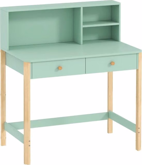 Scrivania per bambini Giordanoshop verde con altezza regolabile L: 90 cm, P: 50 cm, H: 105 cm