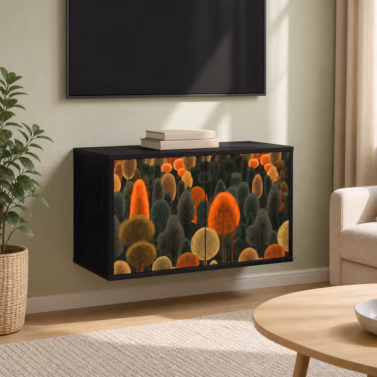 Mobile TV da parete vidaXL ZAANDAM in Rovere Nero, L 69 cm x P 33 cm x H 40 cm