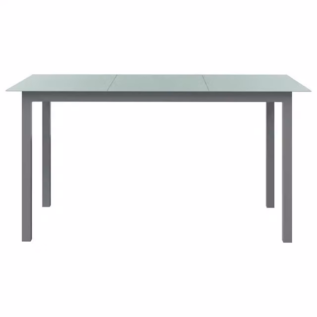 Tavolo da giardino rettangolare estensibile vidaXL in alluminio e vetro grigio L: 150 cm, P: 90 cm, H: 74 cm