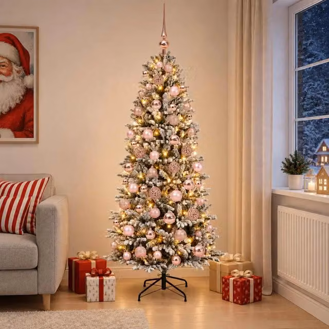 Albero di Natale artificiale con palline 180 cm 300 LED 3466651
