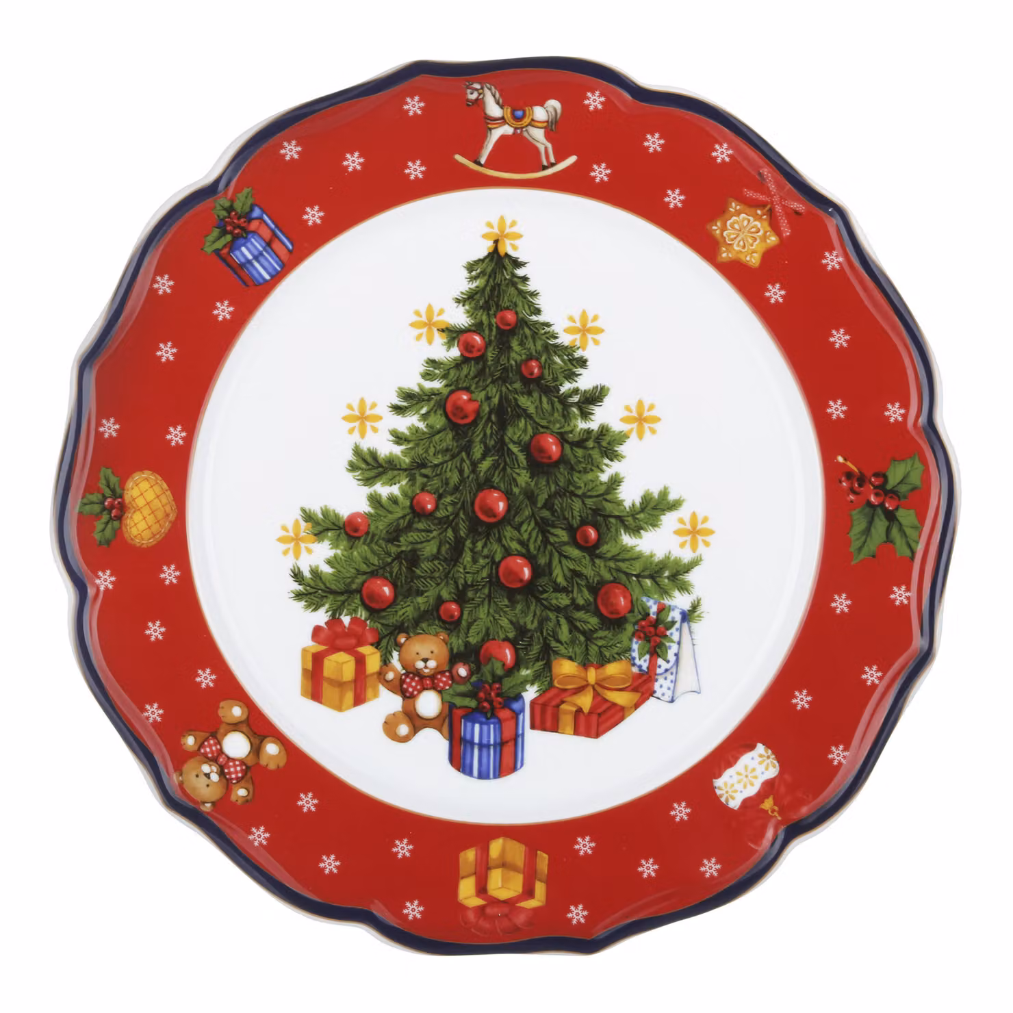 Sottopiatto di Natale con decorazione Albero di Natale KASANOVA, colore rosso, Diametro: 32,5 cm – 2