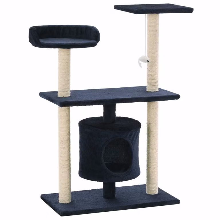 vidaXL Tiragraffi per gatti in sisal 95 cm blu scuro
