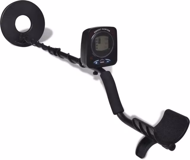Metal Detector vidaXL Nero con Schermo LCD e Profondità di Ricerca fino a 300 cm