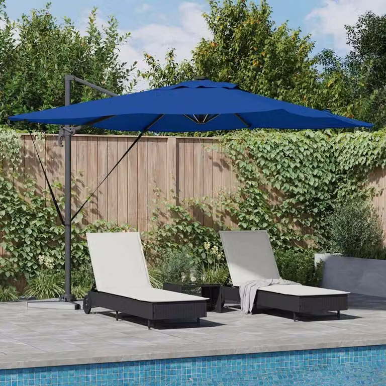 Maison Exclusive - Ombrellone con luci a LED, colore blu "Azure", dimensioni 286 x 284 x 270 cm